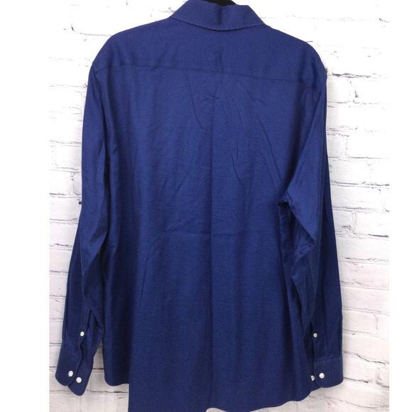 Bonobos Slim Fit Textured Dot Collared Button Down Dress Shirt Blue Men's XL - Picture 3 of 11